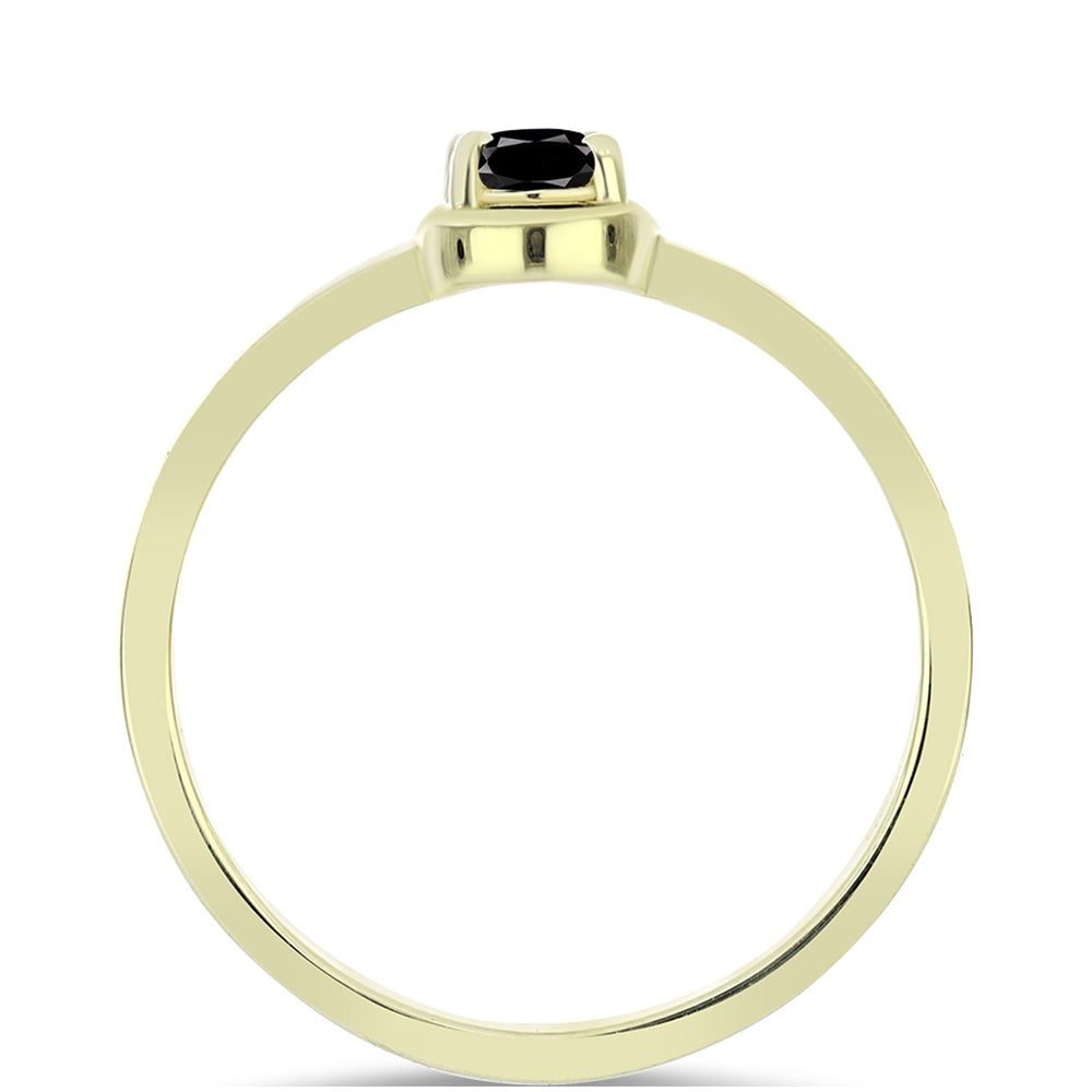 Anillo de Plata Bañada en Oro con Ónix negro de Suwar 2 