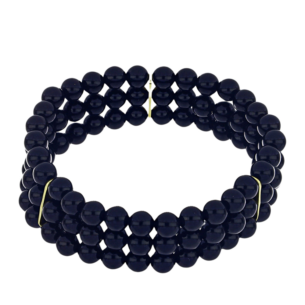 Pulsera de Plata Bañada en Oro con Ónix negro de Suwar