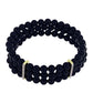 Pulsera de Plata Bañada en Oro con Ónix negro de Suwar y Topacio Blanco