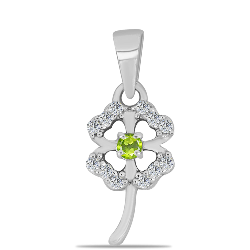 Colgante de Plata con Peridoto de Changbai y Topacio Blanco