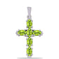 Cruz Colgante de Plata con Peridoto de Changbai
