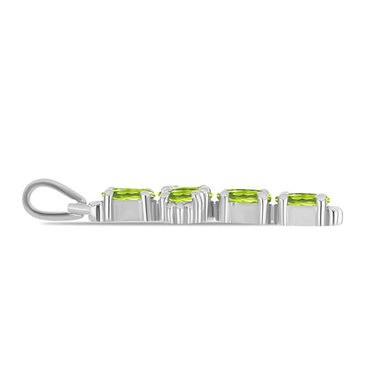 Cruz Colgante de Plata con Peridoto de Changbai