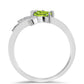 Anillo de Plata con Peridoto de Changbai y Topacio Blanco
