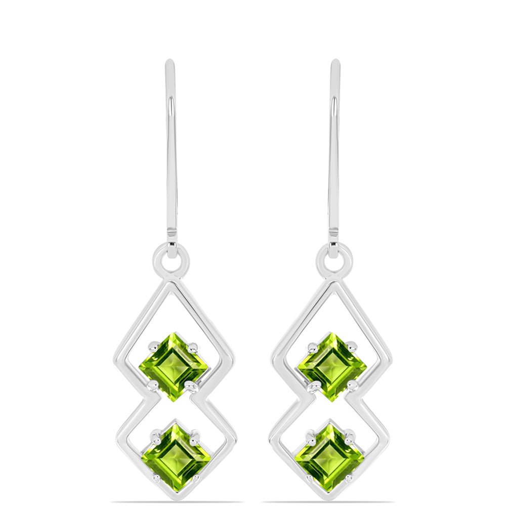 Pendientes de Plata con Peridoto de Changbai