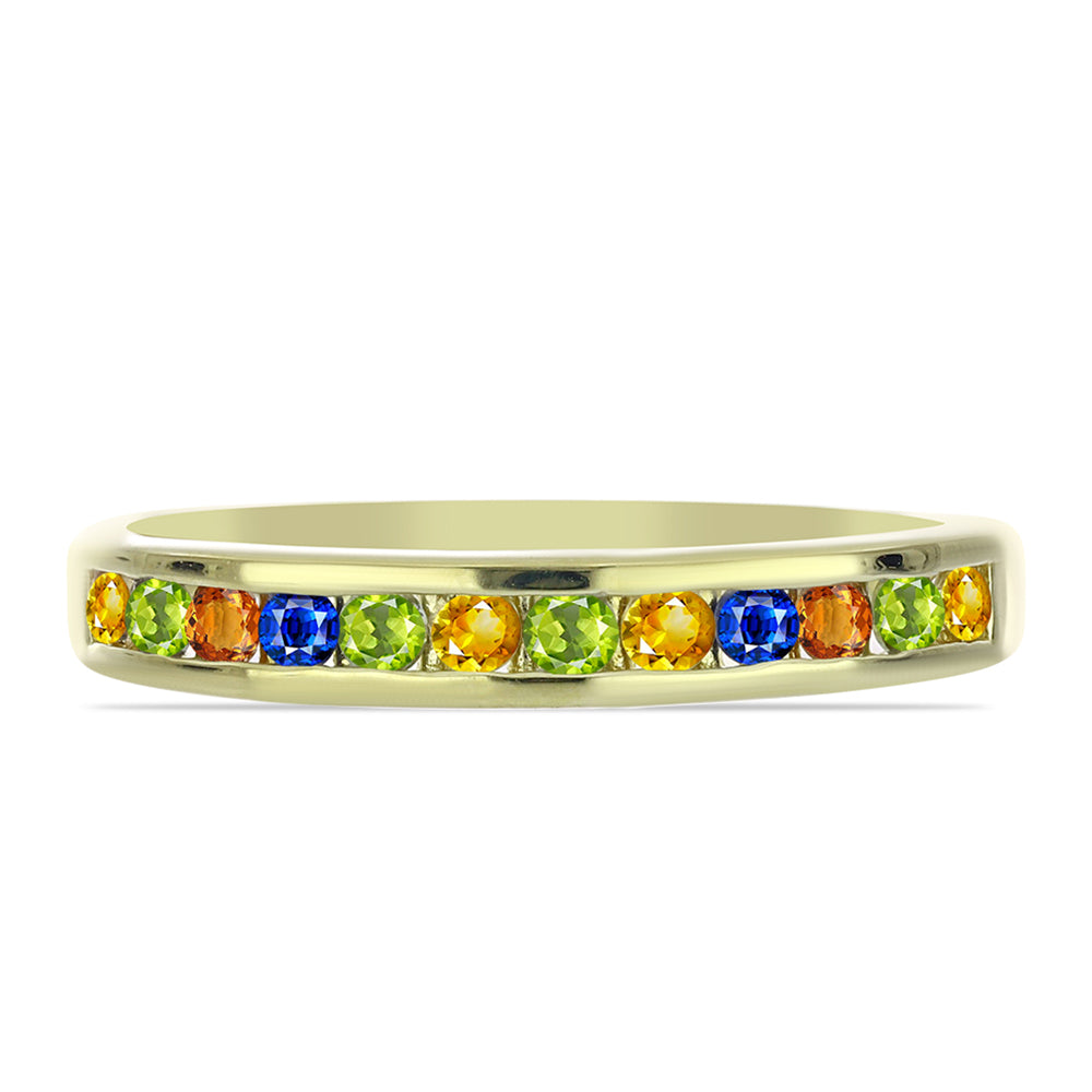 Anillo de Plata Bañada en Oro con Zafiro Arco Iris Rosebery 2 