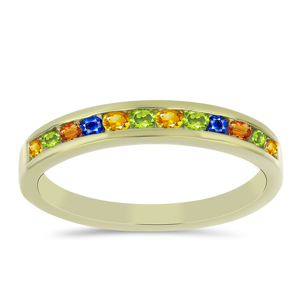 Anillo de Plata Bañada en Oro con Zafiro Arco Iris Rosebery 1 