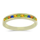 Anillo de Plata Bañada en Oro con Zafiro Arco Iris Rosebery