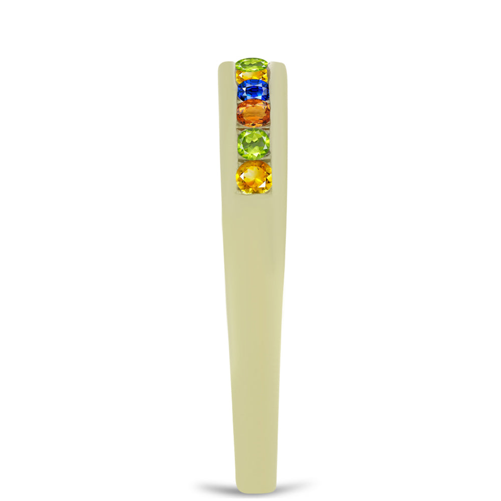 Anillo de Plata Bañada en Oro con Zafiro Arco Iris Rosebery