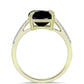 Anillo de Plata Bañada en Oro con Ónix negro de Suwar y Topacio Blanco