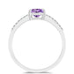 Anillo de Plata con Amatista Rosa de Francia y Topacio Blanco