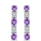 Pendientes de Plata con Amatista Rosa de Francia y Topacio Blanco