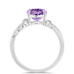 Anillo de Plata con Amatista Rosa de Francia y Topacio Blanco