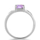 Anillo de Plata con Amatista Rosa de Francia y Topacio Blanco