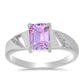 Anillo de Plata con Amatista Rosa de Francia y Topacio Blanco