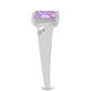 Anillo de Plata con Amatista Rosa de Francia y Topacio Blanco