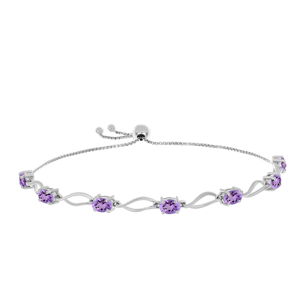 Pulsera de Plata con Amatista Rosa de Francia 1 