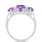 Anillo de Plata con Amatista Rosa de Francia y Topacio Blanco