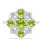 Anillo de Plata con Peridoto de Changbai y Topacio Blanco