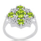 Anillo de Plata con Peridoto de Changbai y Topacio Blanco