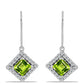 Pendientes de Plata con Peridoto de Changbai y Topacio Blanco