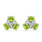 Pendientes de Plata con Peridoto de Changbai y Topacio Blanco