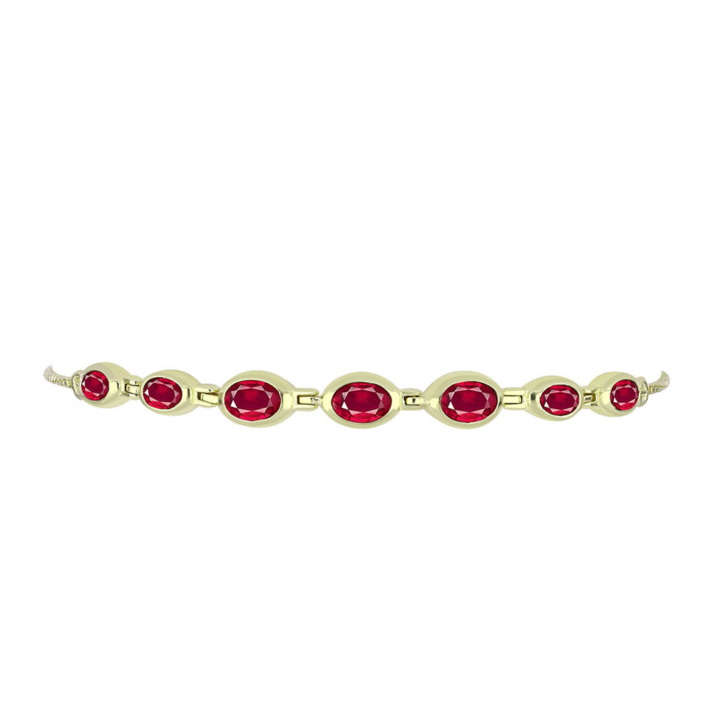 Pulsera de Plata Bañada en Oro con Rubí de Madagascar 2 