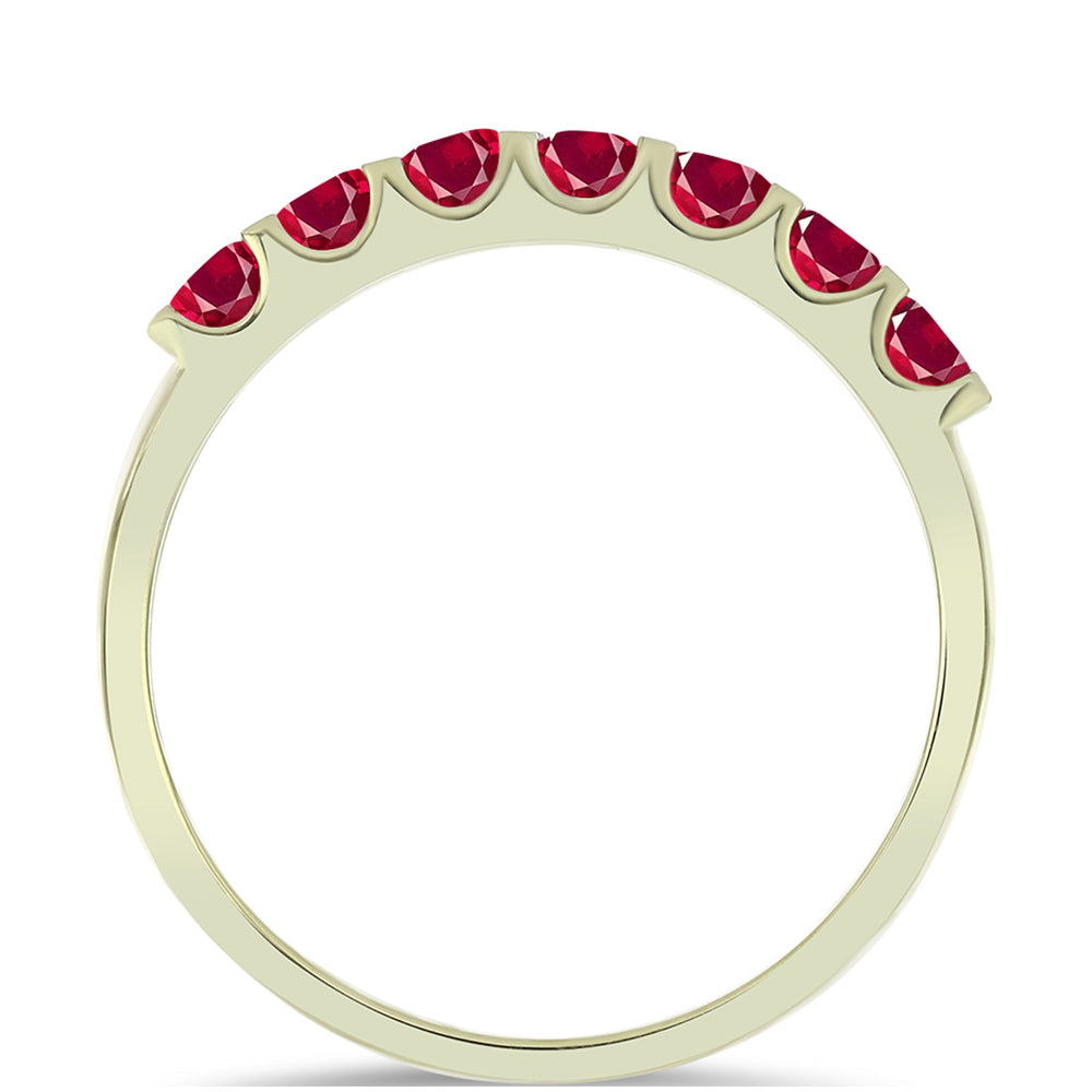 Anillo de Plata Bañada en Oro con Rubí de Madagascar 3 