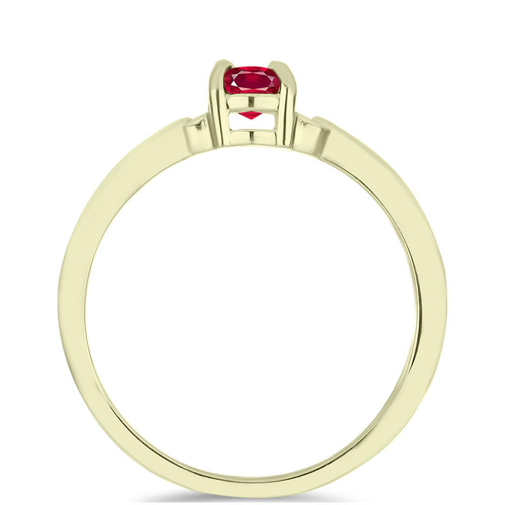 Anillo de Plata Bañada en Oro con Rubí de Madagascar 2 
