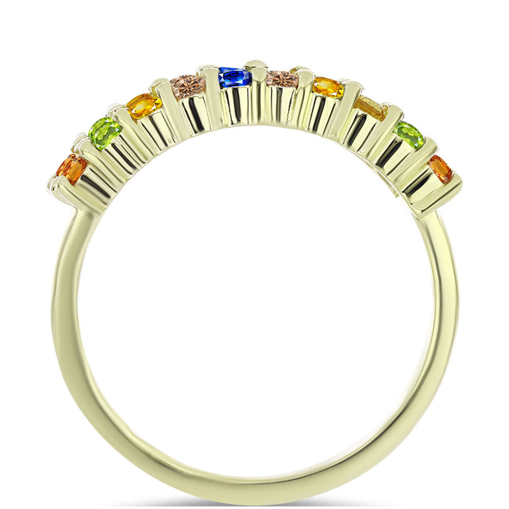 Anillo de Plata Bañada en Oro con Zafiro Arco Iris Rosebery