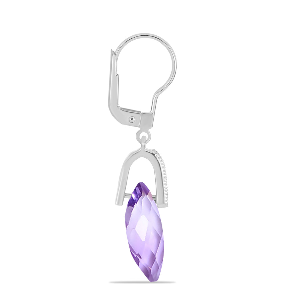 Pendientes de Plata con Amatista Rosa de Francia y Topacio Blanco 2 