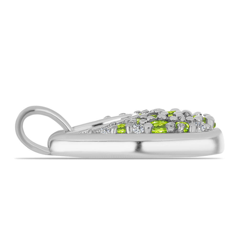 Colgante de Plata con Peridoto de Changbai y Topacio Blanco 2 