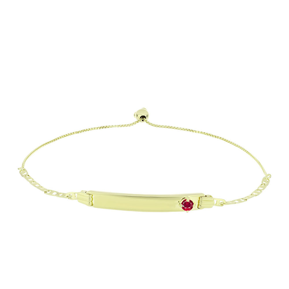 Pulsera de Plata Bañada en Oro con Rubí de Madagascar 1 