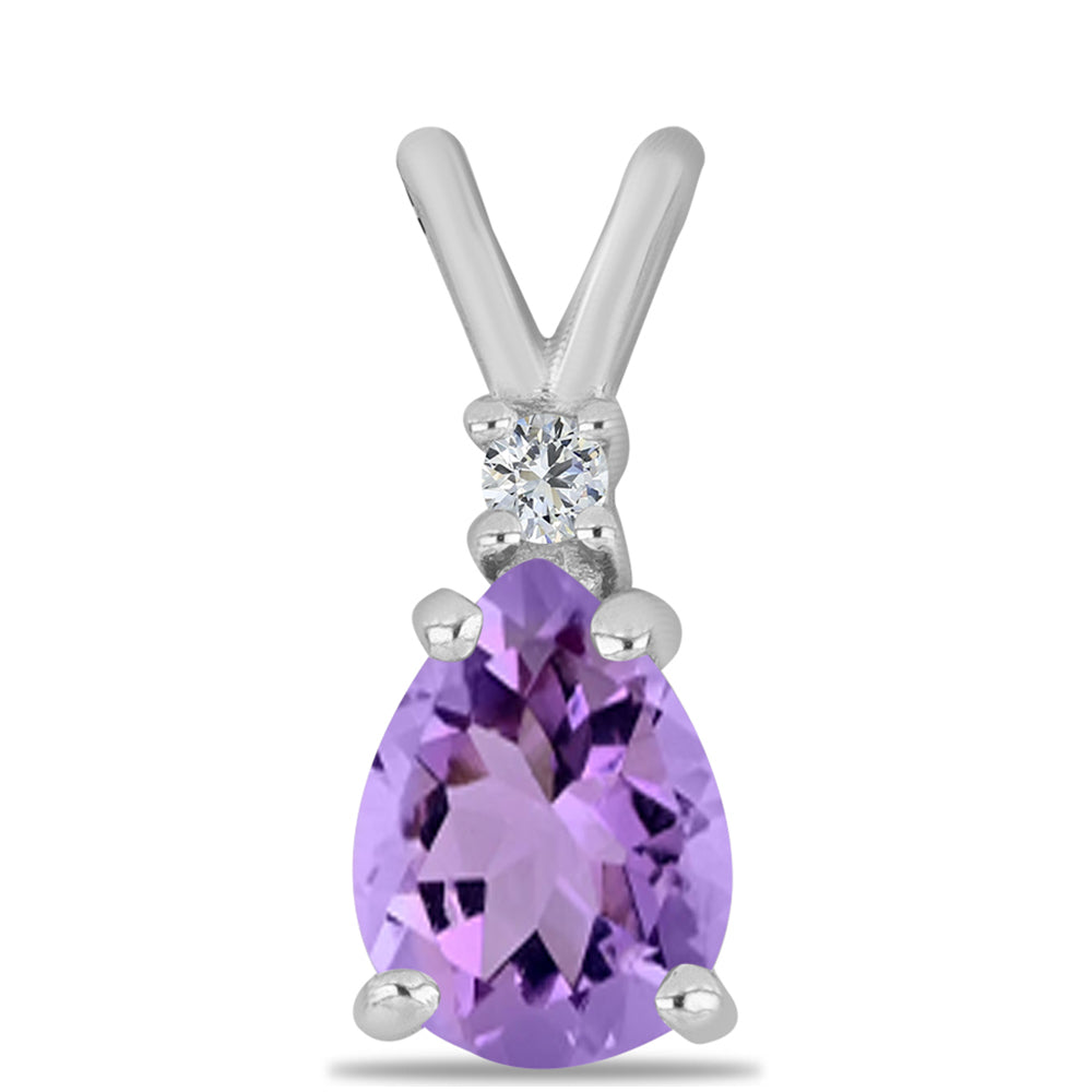 Colgante de Plata con Amatista Rosa de Francia y Topacio Blanco 1 