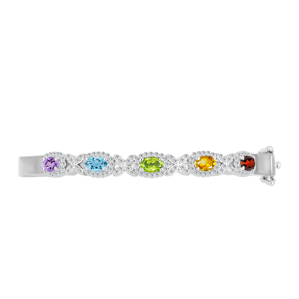 Cruz Conjunto de Plata con Amatista Rosa de Francia y Citrino de los Montes Urales ( Pulsera +Colgante )