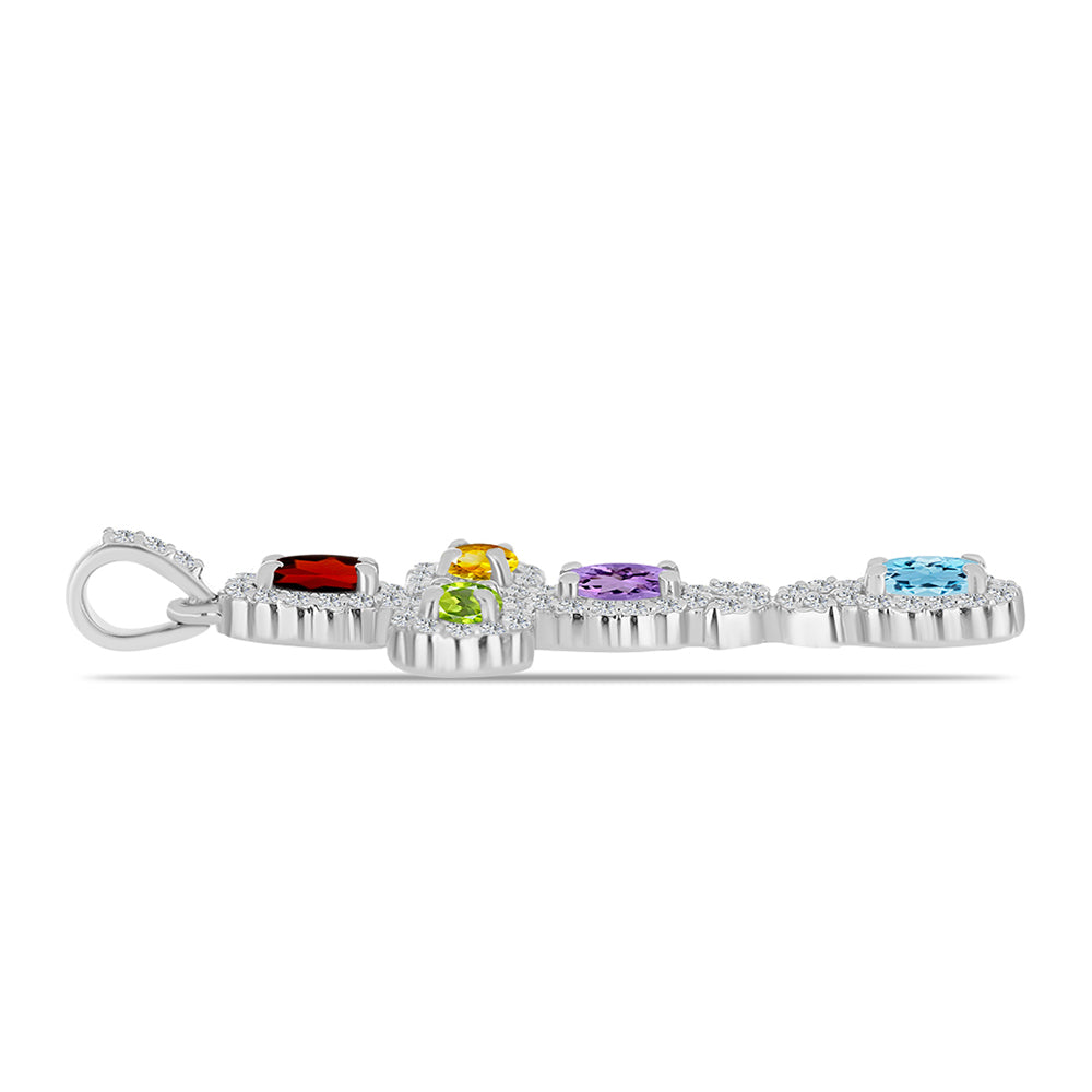 Cruz Conjunto de Plata con Amatista Rosa de Francia y Citrino de los Montes Urales ( Pulsera +Colgante ) 4 