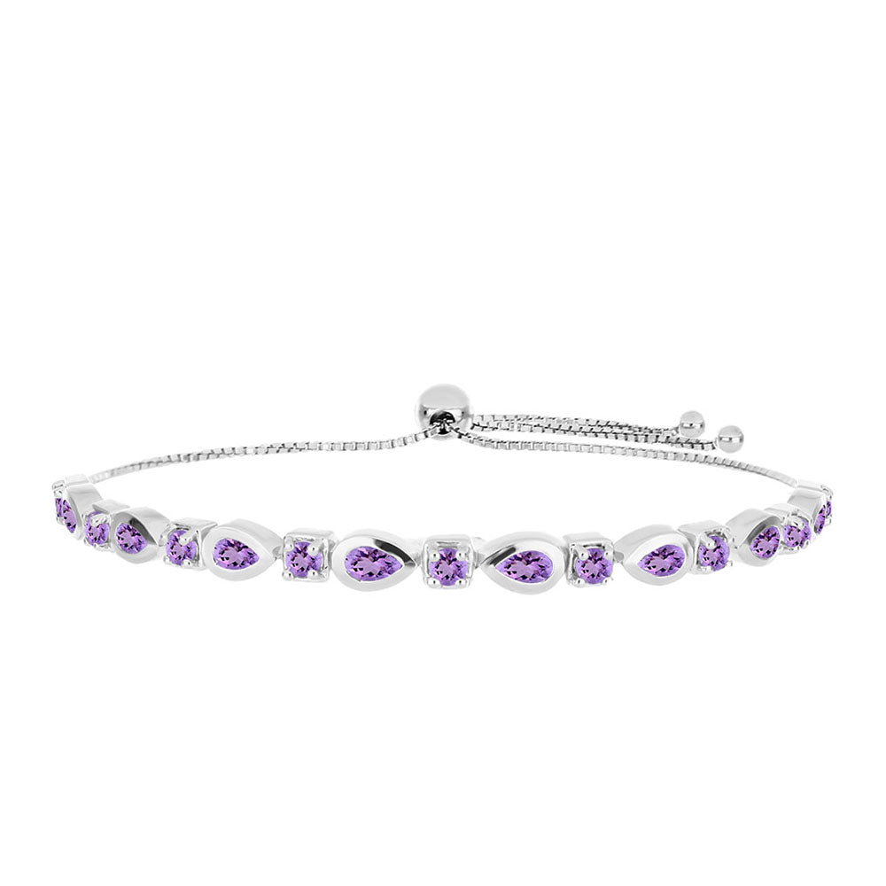 Pulsera de Plata con Amatista Rosa de Francia 1 
