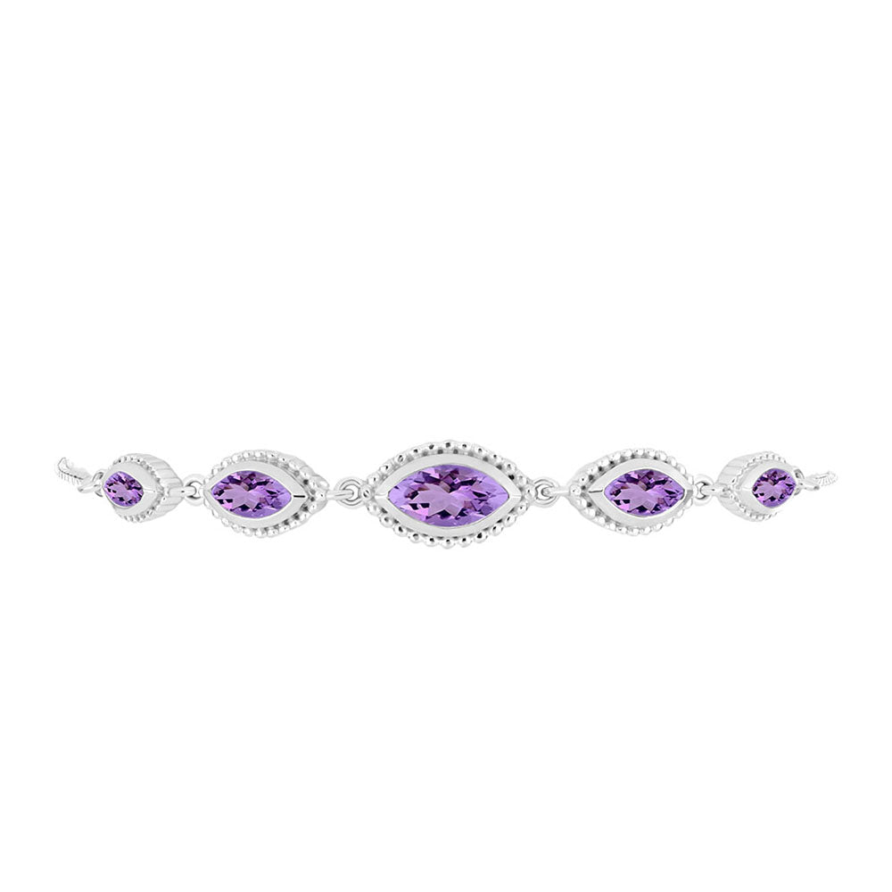 Pulsera de Plata con Amatista Rosa de Francia 2 