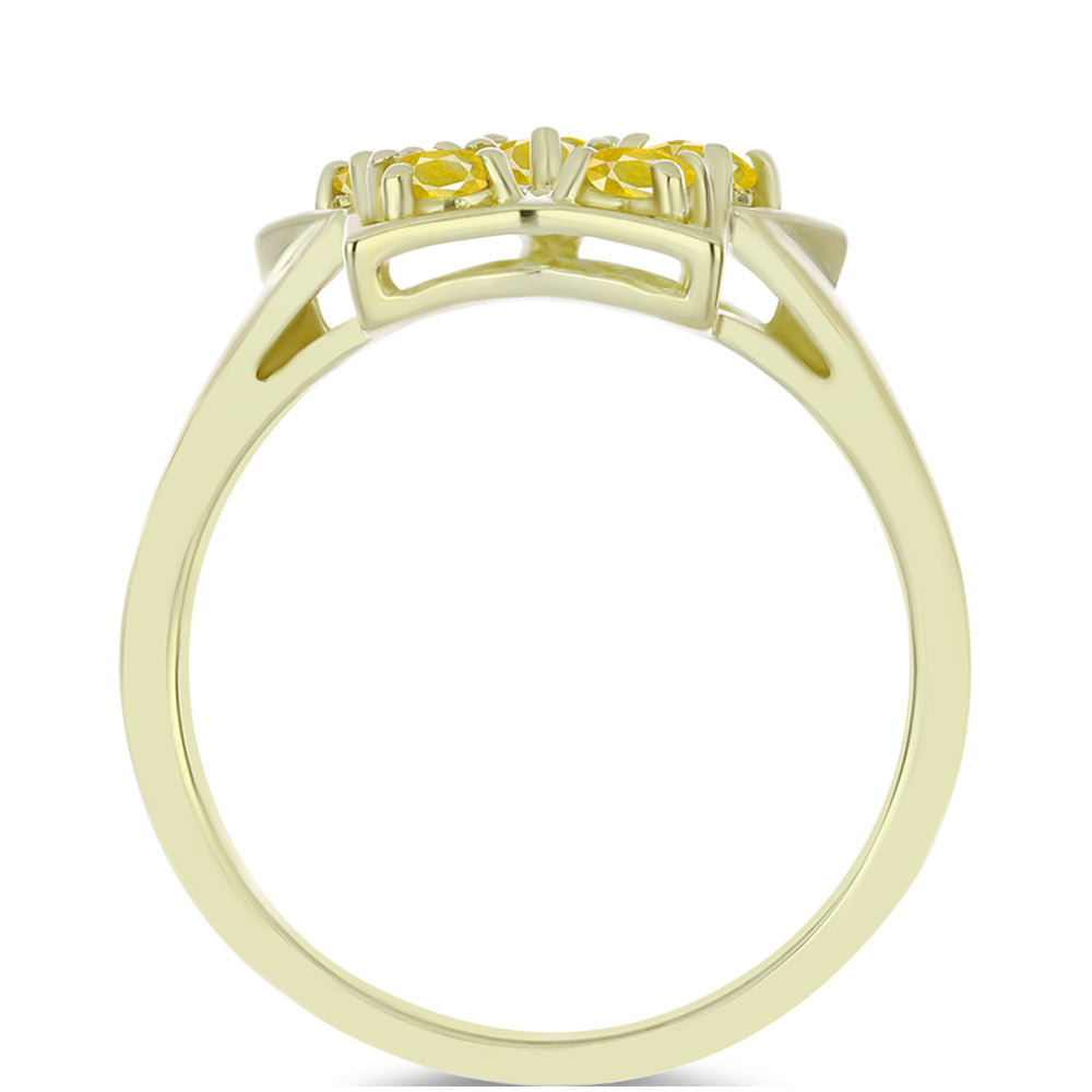 Anillo de Plata Bañada en Oro con Zafiro Amarillo Rosebery 2 
