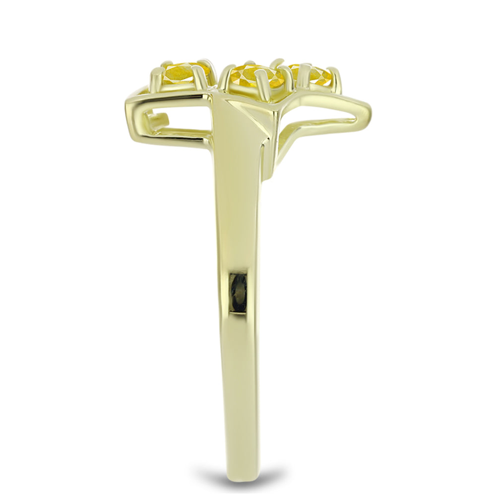 Anillo de Plata Bañada en Oro con Zafiro Amarillo Rosebery 4 