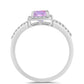 Anillo de Plata con Amatista Rosa de Francia y Topacio Blanco
