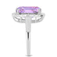 Anillo de Plata con Amatista Rosa de Francia y Topacio Blanco