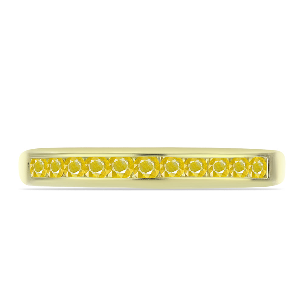 Anillo de Plata Bañada en Oro con Zafiro Amarillo Rosebery 2 