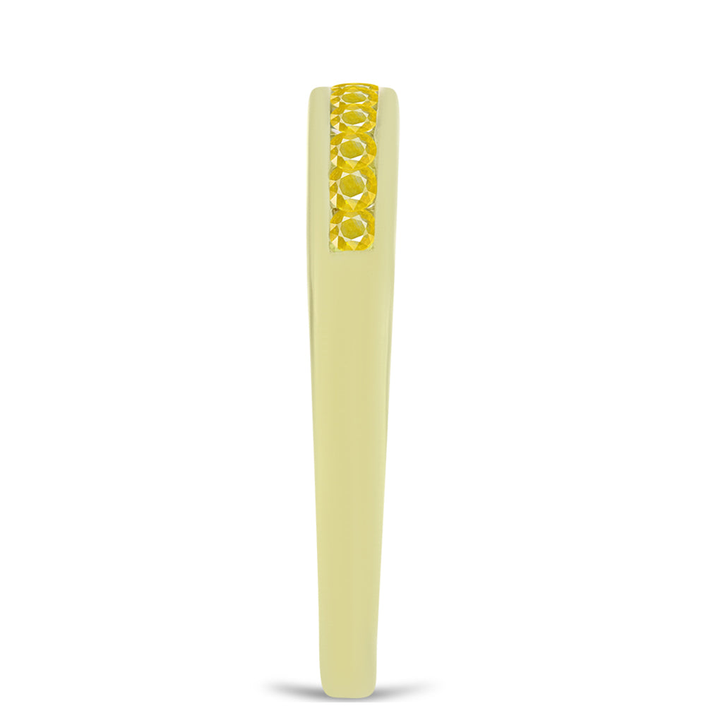 Anillo de Plata Bañada en Oro con Zafiro Amarillo Rosebery 4 