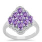 Anillo de Plata con Amatista Rosa de Francia y Topacio Blanco