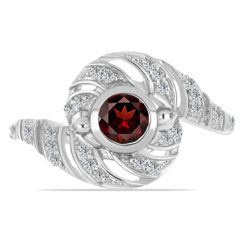 Anillo de Plata con Granate Barton y Topacio Blanco 1 