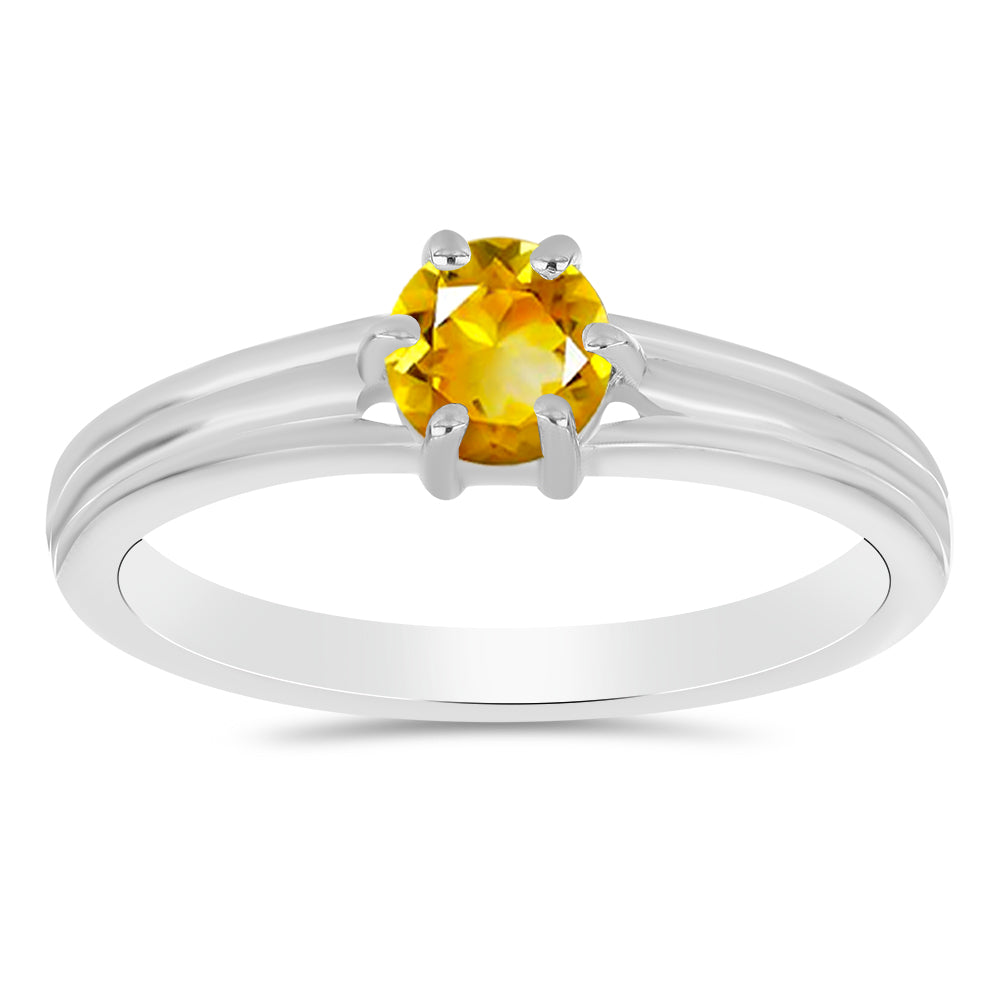 Anillo de Plata con Citrino de los Montes Urales 1 