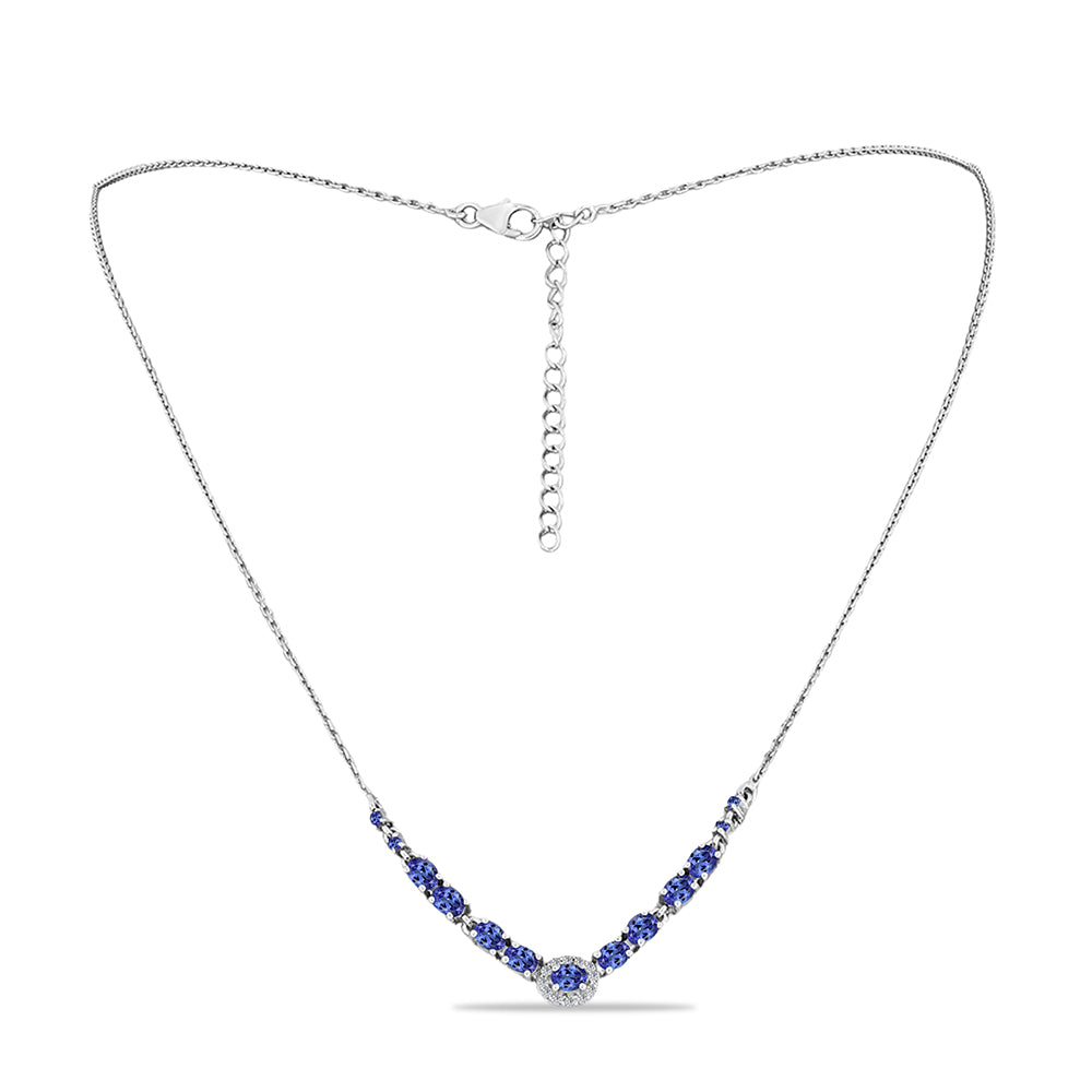 Collar de Plata con Tanzanita y Topacio Blanco 1 