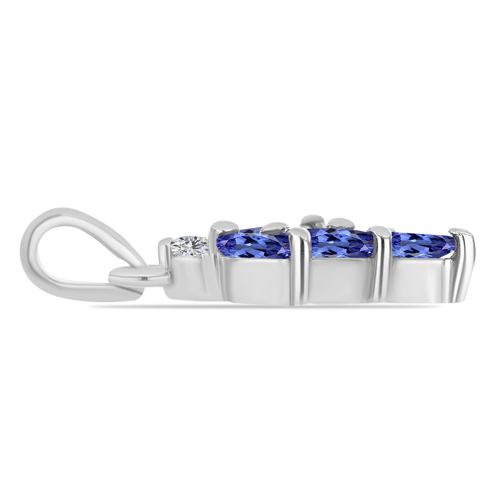 Colgante de Plata con Tanzanita y Topacio Blanco 2 