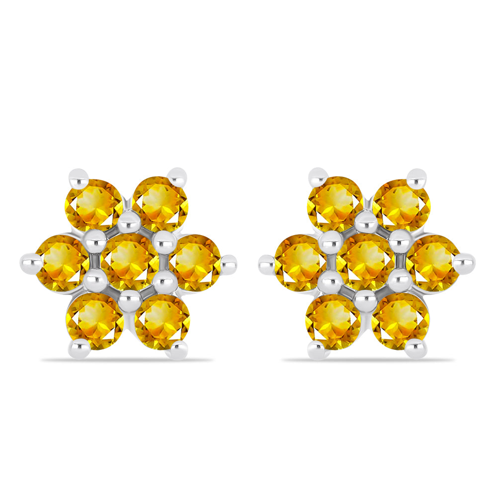Pendientes de Plata con Citrino de los Montes Urales