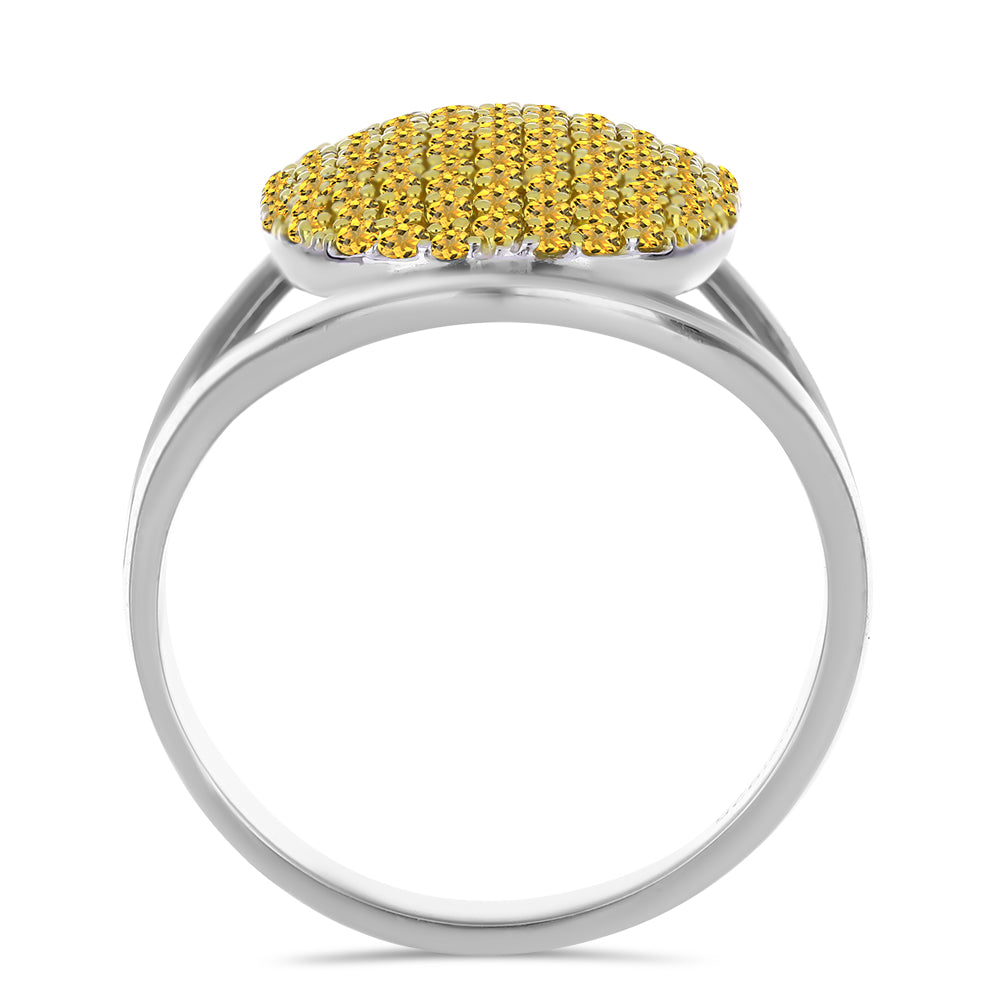 Anillo de Plata Bañada en Oro con Citrino de los Montes Urales 2 